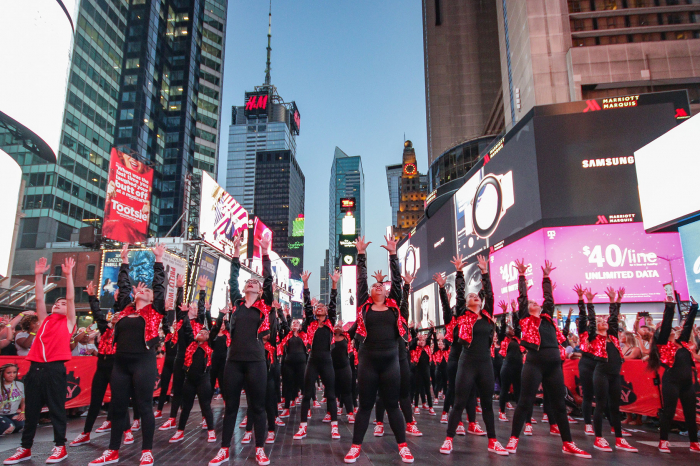 Dancers Performing in Times Square