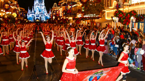 Dancers Performing Down Main Street, U.S.A. at The Walt Disney World Resort